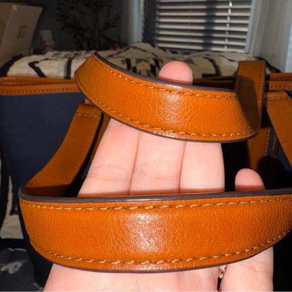 Michael Kors Blue and Brown Tote - Picture 8 of 10